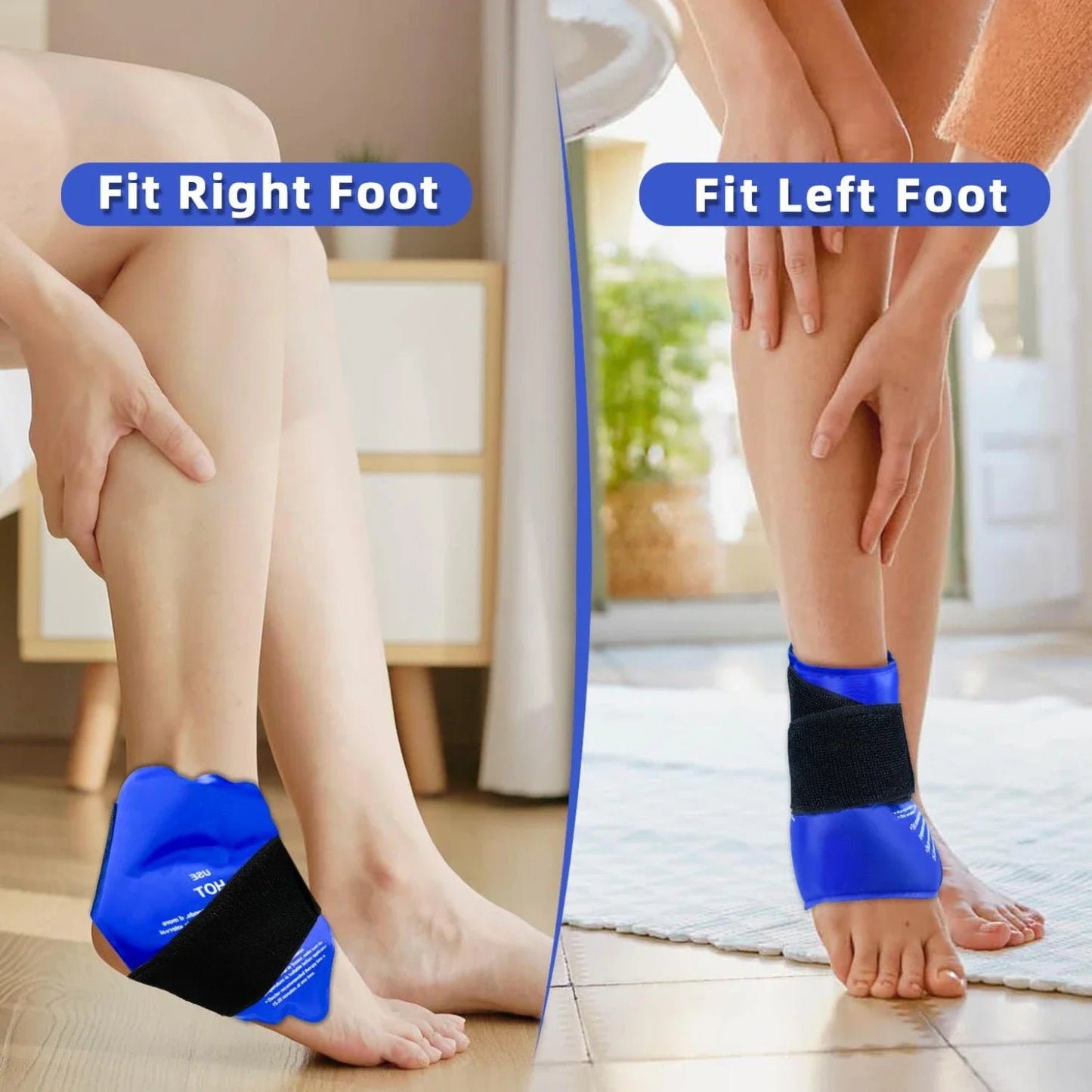 Ankle Brace Ice Pack Wrap For Injuires Hot Cold Therapy Reusable Gel Cold Pack Ankle Support For Pain Relief Sprains - FitInForge