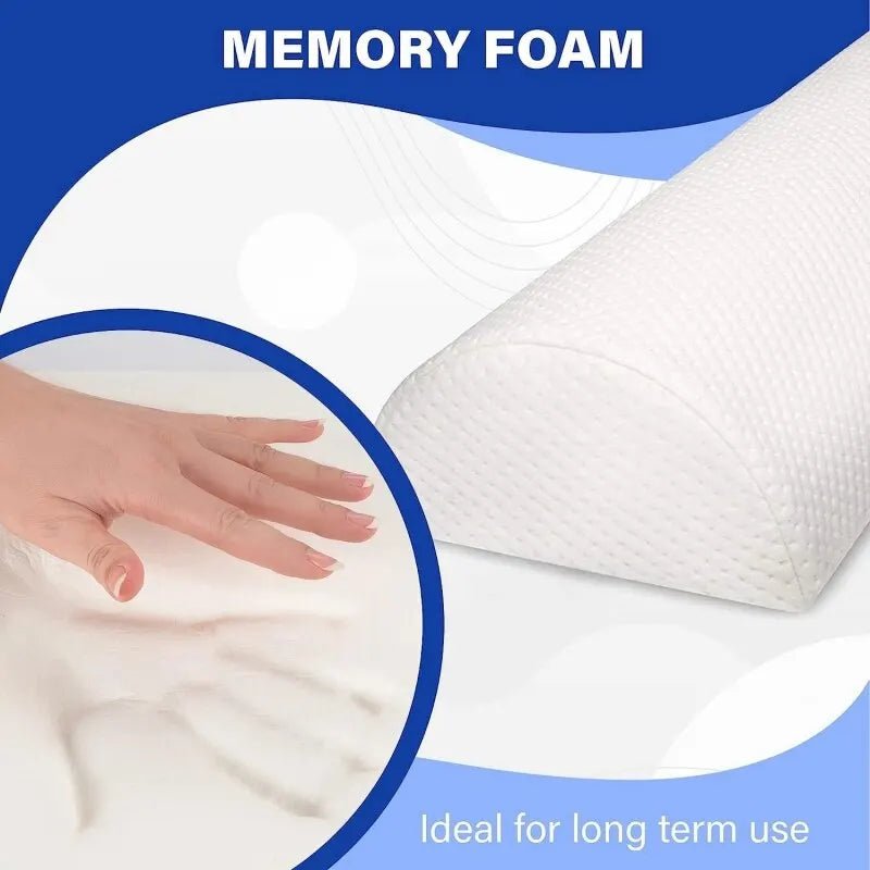 Comfort Bolster Pillow for Legs Back and Head Memory Foam Cotton Cover Lumbar Support Pillow for Semi Roll Pillow - FitInForge