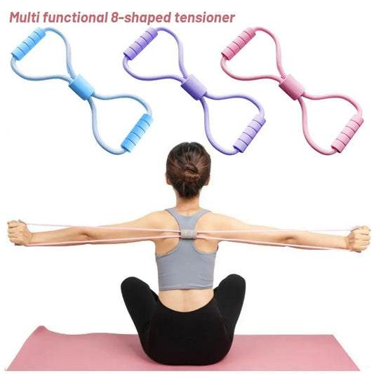 1 Pc 8 - word Type Resistance Band Stretch Fitness Elastic Exercise Belt Elastic Arm Band Yoga Women Equipment Equipment Fitn G2h5 - FitInForge