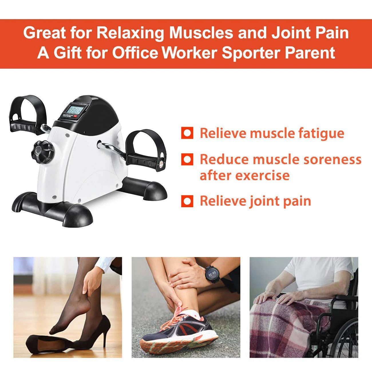 1PC Undertable Bicycle Pedal Exercise Machine Portable Home Fitness Bicycle Pedal Exercise Machine Foot Pedal Portable Bicycle - FitInForge