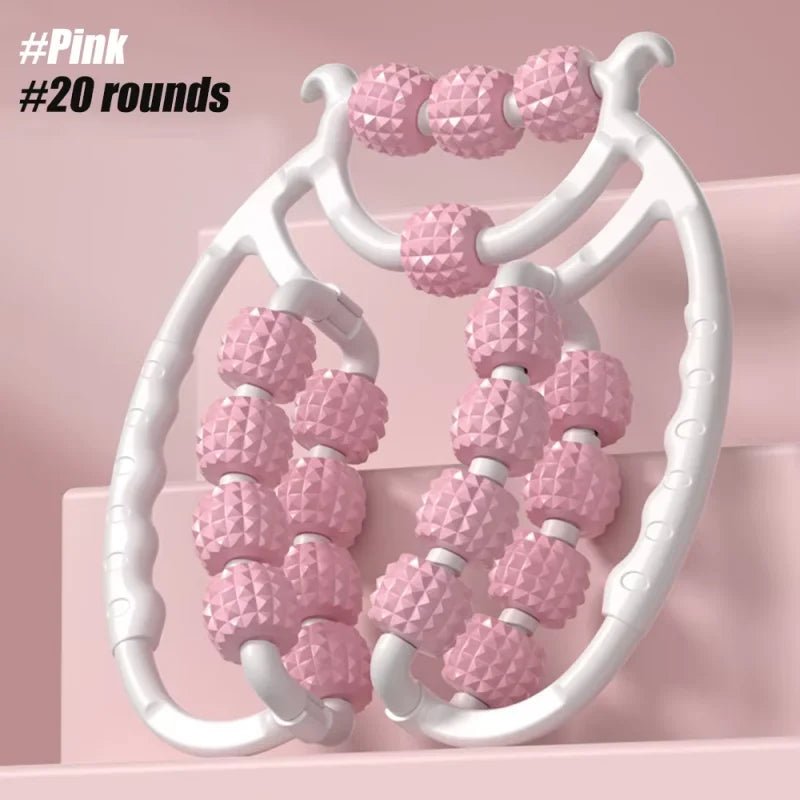 20 - wheel double row ring leg clip device thigh muscle leg beauty device relax roller shaft exercise leg slimming device - FitInForge