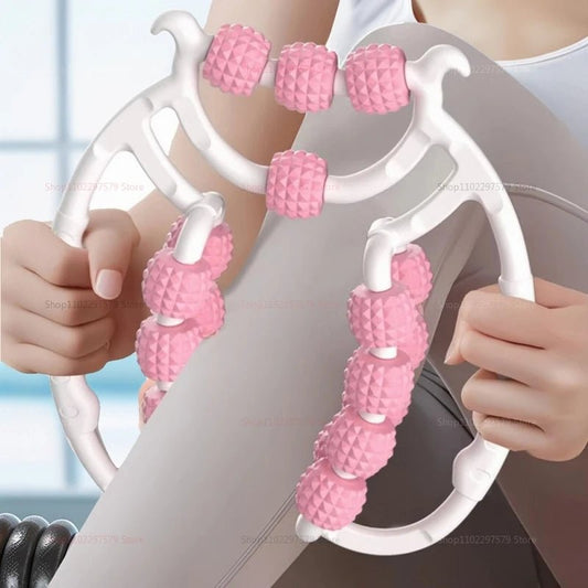 20 - wheel double row ring leg clip device thigh muscle leg beauty device relax roller shaft exercise leg slimming device - FitInForge