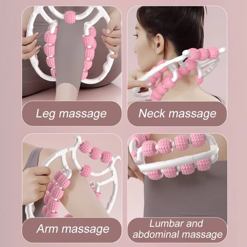 20 - wheel double row ring leg clip device thigh muscle leg beauty device relax roller shaft exercise leg slimming device - FitInForge