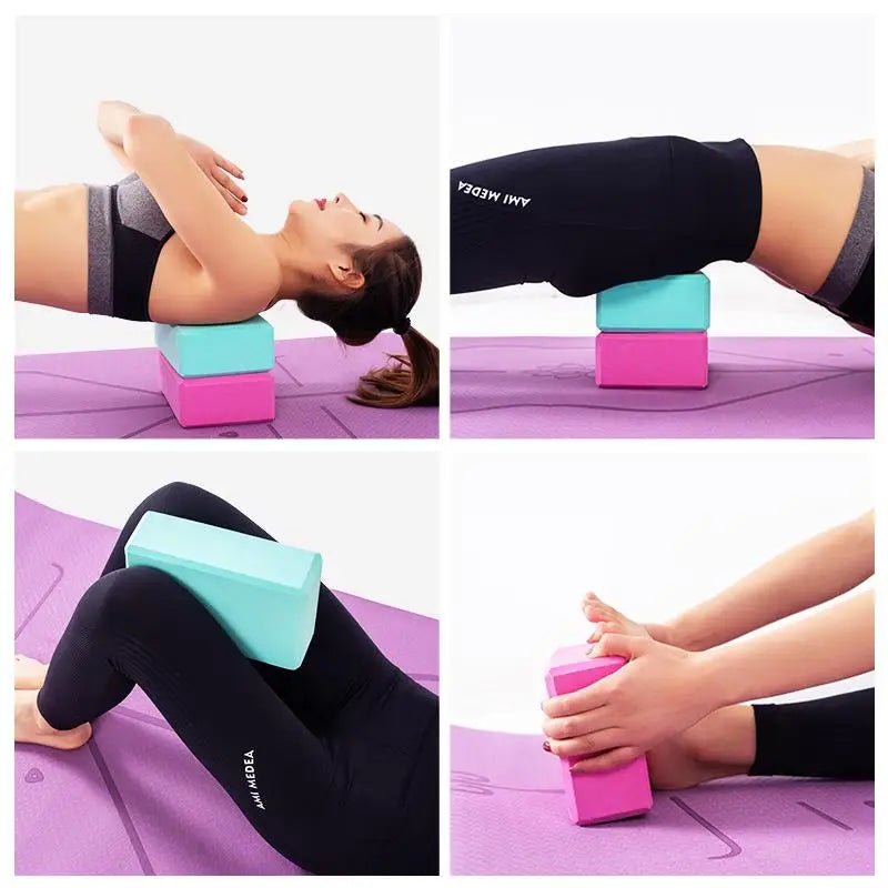 2PCS EVA Gym Blocks Foam Brick Training Exercise Fitness Equipment Dance Yoga Auxiliary Tool Stretching Body Shaping Yoga Blocks - FitInForge
