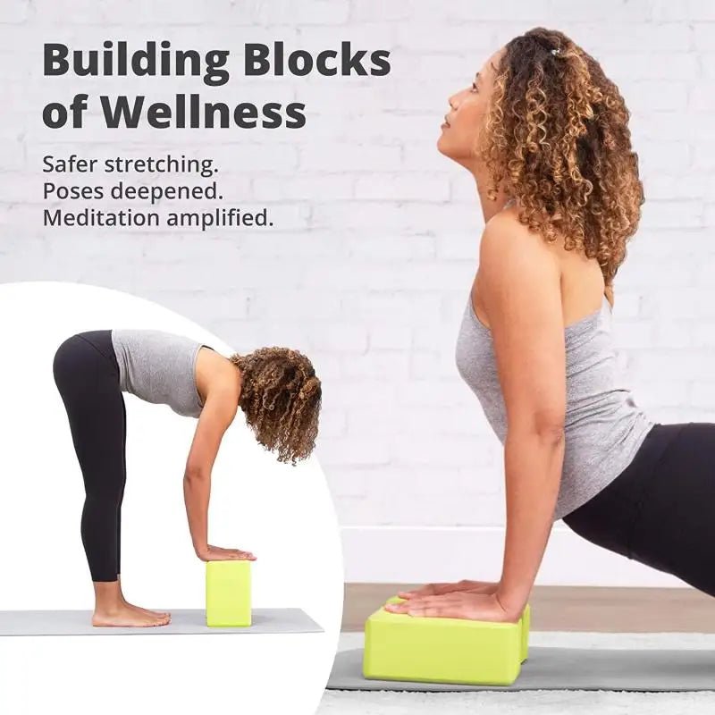 2PCS EVA Gym Blocks Foam Brick Training Exercise Fitness Equipment Dance Yoga Auxiliary Tool Stretching Body Shaping Yoga Blocks - FitInForge