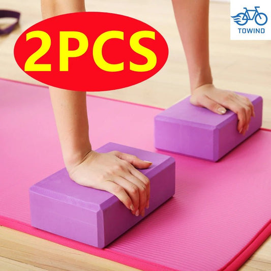 2PCS EVA Gym Blocks Foam Brick Training Exercise Fitness Equipment Dance Yoga Auxiliary Tool Stretching Body Shaping Yoga Blocks - FitInForge