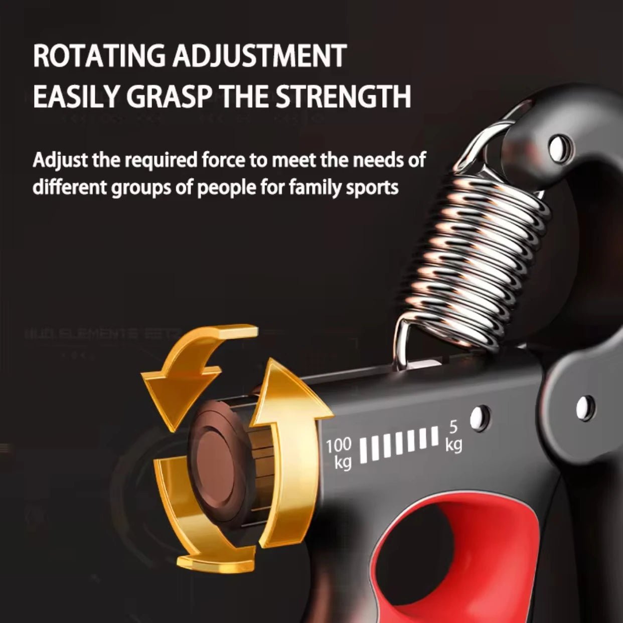 5 - 100kg Grip Strength Gym Wrist Expander Hand Strengthener Adjustable Muscle Recovery Fitness Hand Strength Exercise - FitInForge
