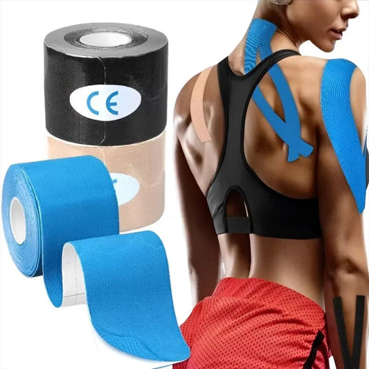 5CMX5M Athletic Elastoplast Injury Sports Tape Muscle Recovery Patch Lift Chest Anti Sagging Knee Elbow Stretch Fitness Brace - FitInForge