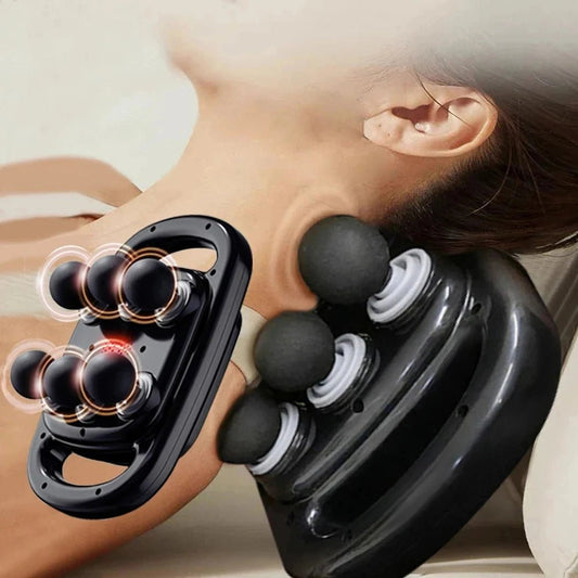 6 Head Massage Gun for Muscle Relief Deep Tissue Percussion for Neck Cervical Spine Full Body - FitInForge