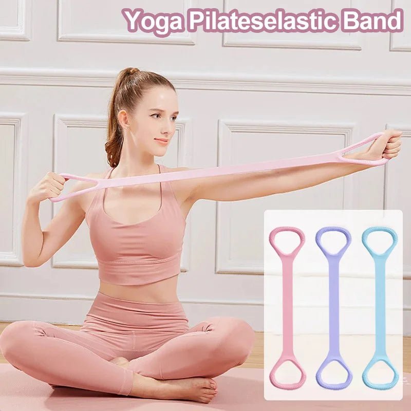 8 - Shaped Stretcher For Home Fitness, Back Shaping,elastic Band With Open Shoulder and Back Stretching Band for Shoulder Exercise - FitInForge