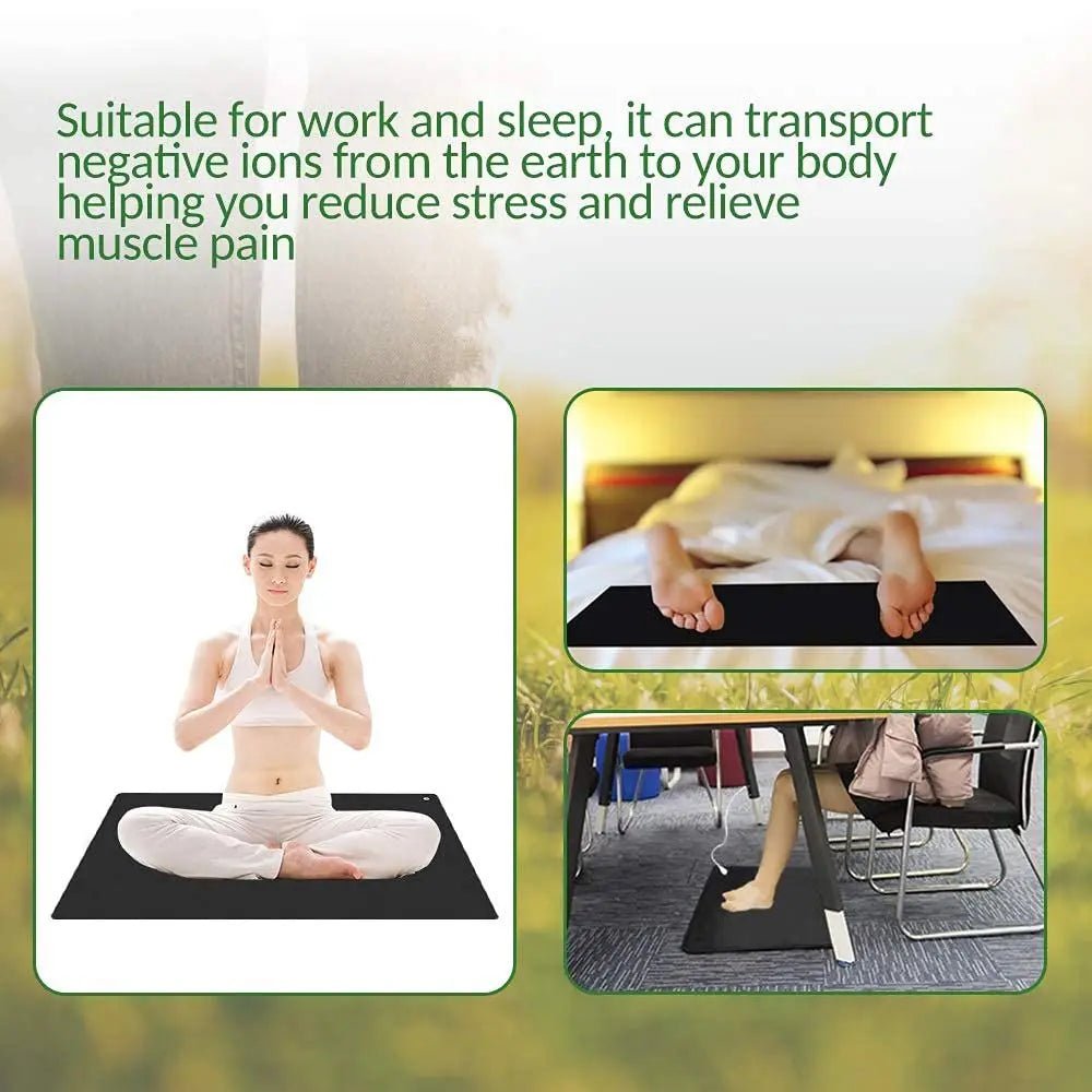 90x60cm Grounding Mat for Improving Sleep Grounding Pad Health With Earthing Cable EMF Recovery Protection Release Electrostatic - FitInForge