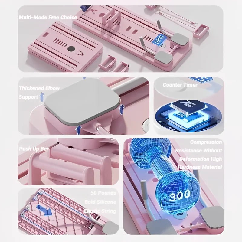 Abdominal Exercise Board Fitness Slimming Tummy Automatic Rebound Leg and Arm Adjuster Multifunctional Equipment - FitInForge