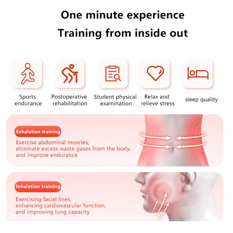 Abdominal Training Dumbbell, 1 Set Breathing Exercise Device, Lung Capacity Trainer for Men, Women and Adults. - FitInForge