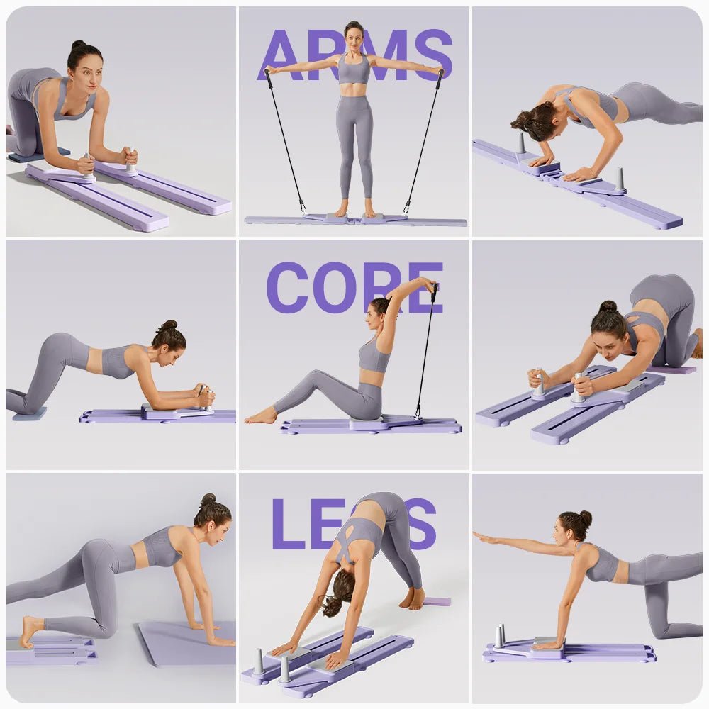 Abs & Ski Board - Portable Core/Leg Trainer, Split Pilates - Reformer - FitInForge