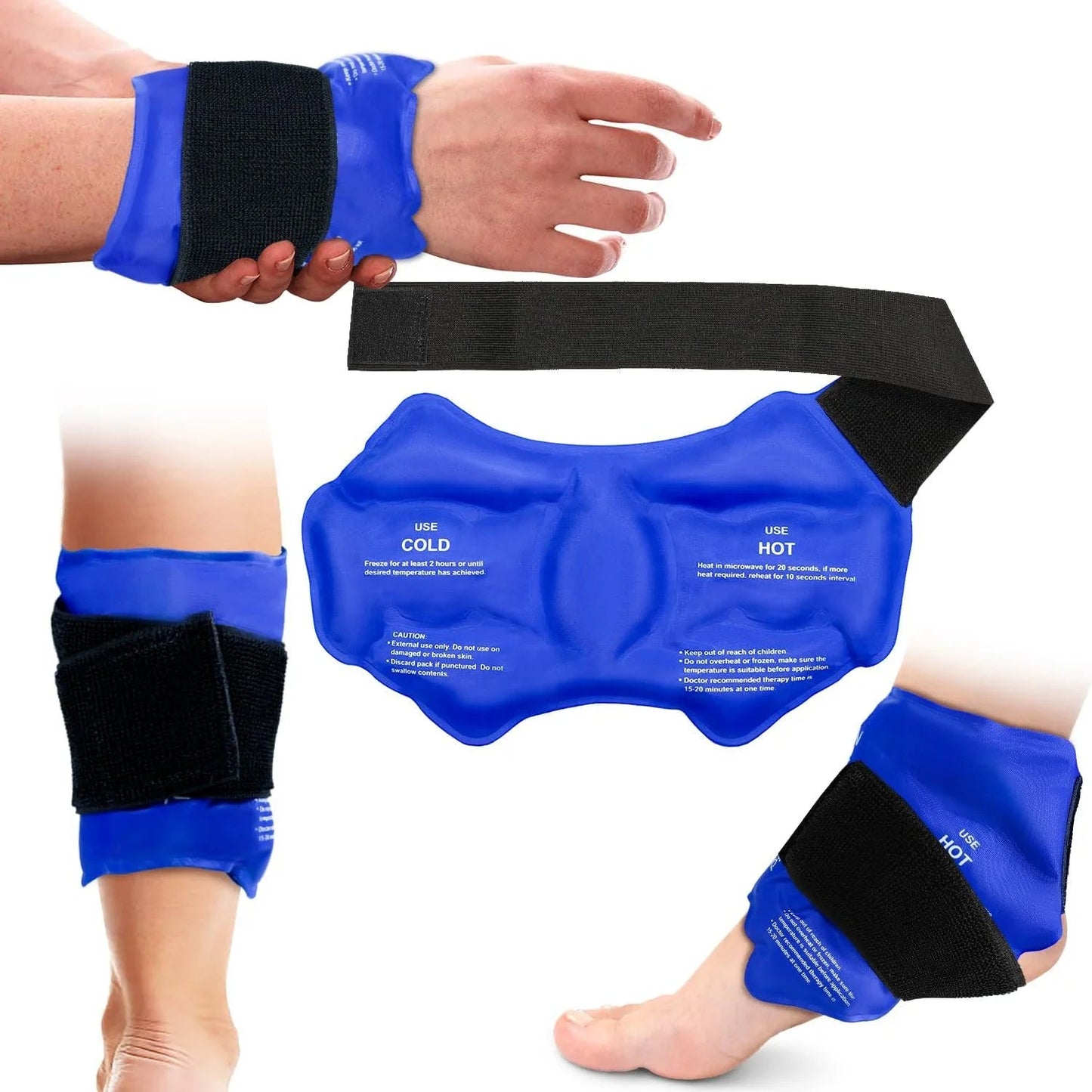 Ankle Brace Ice Pack Wrap For Injuires Hot Cold Therapy Reusable Gel Cold Pack Ankle Support For Pain Relief Sprains - FitInForge