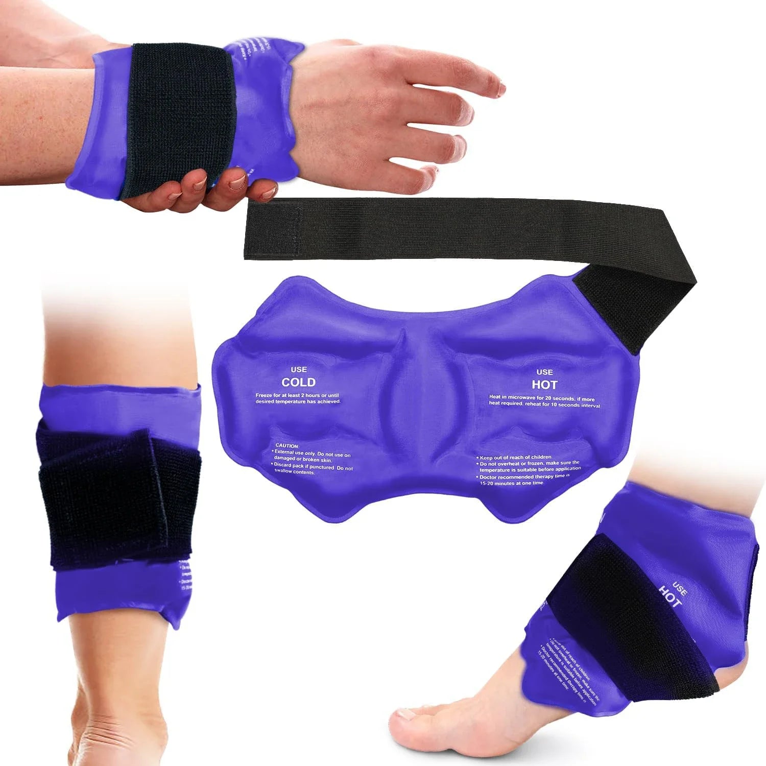 Ankle Brace Ice Pack Wrap For Injuires Hot Cold Therapy Reusable Gel Cold Pack Ankle Support For Pain Relief Sprains - FitInForge