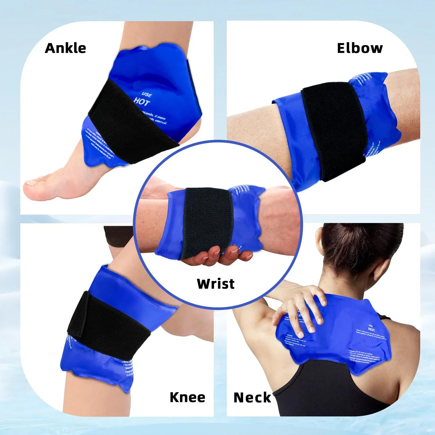 Ankle Brace Ice Pack Wrap For Injuires Hot Cold Therapy Reusable Gel Cold Pack Ankle Support For Pain Relief Sprains - FitInForge