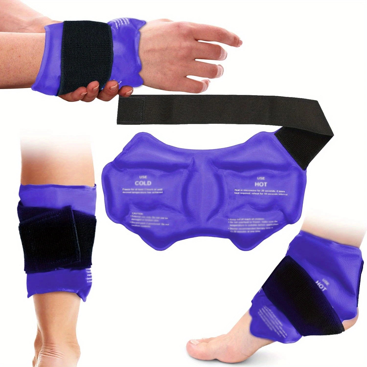 Ankle Brace Ice Pack Wrap For Injuires Hot Cold Therapy Reusable Gel Cold Pack Ankle Support For Pain Relief Sprains - FitInForge