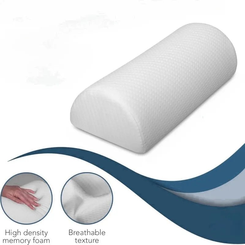 Comfort Bolster Pillow for Legs Back and Head Memory Foam Cotton Cover Lumbar Support Pillow for Semi Roll Pillow - FitInForge