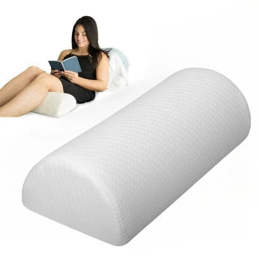 Comfort Bolster Pillow for Legs Back and Head Memory Foam Cotton Cover Lumbar Support Pillow for Semi Roll Pillow - FitInForge