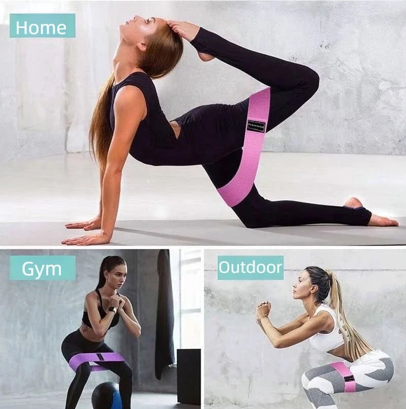 Elastic squat resistance belt buttock fitness stretch belt yoga stretch training belt - FitInForge