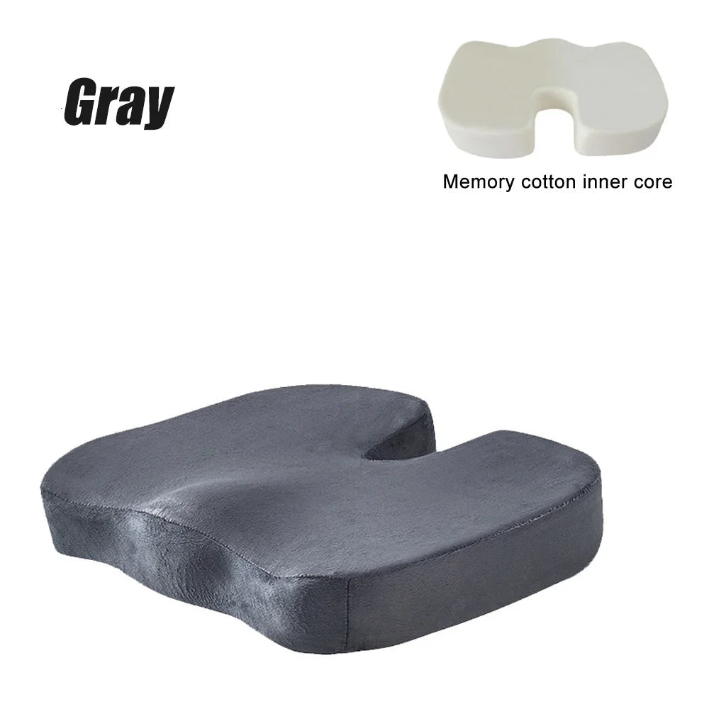 Travel Seat Cushion Memory Foam U - Shaped Pillow for Chair Cushion Pad Car Office Hip Support Massage Orthopedic Pillow - FitInForge