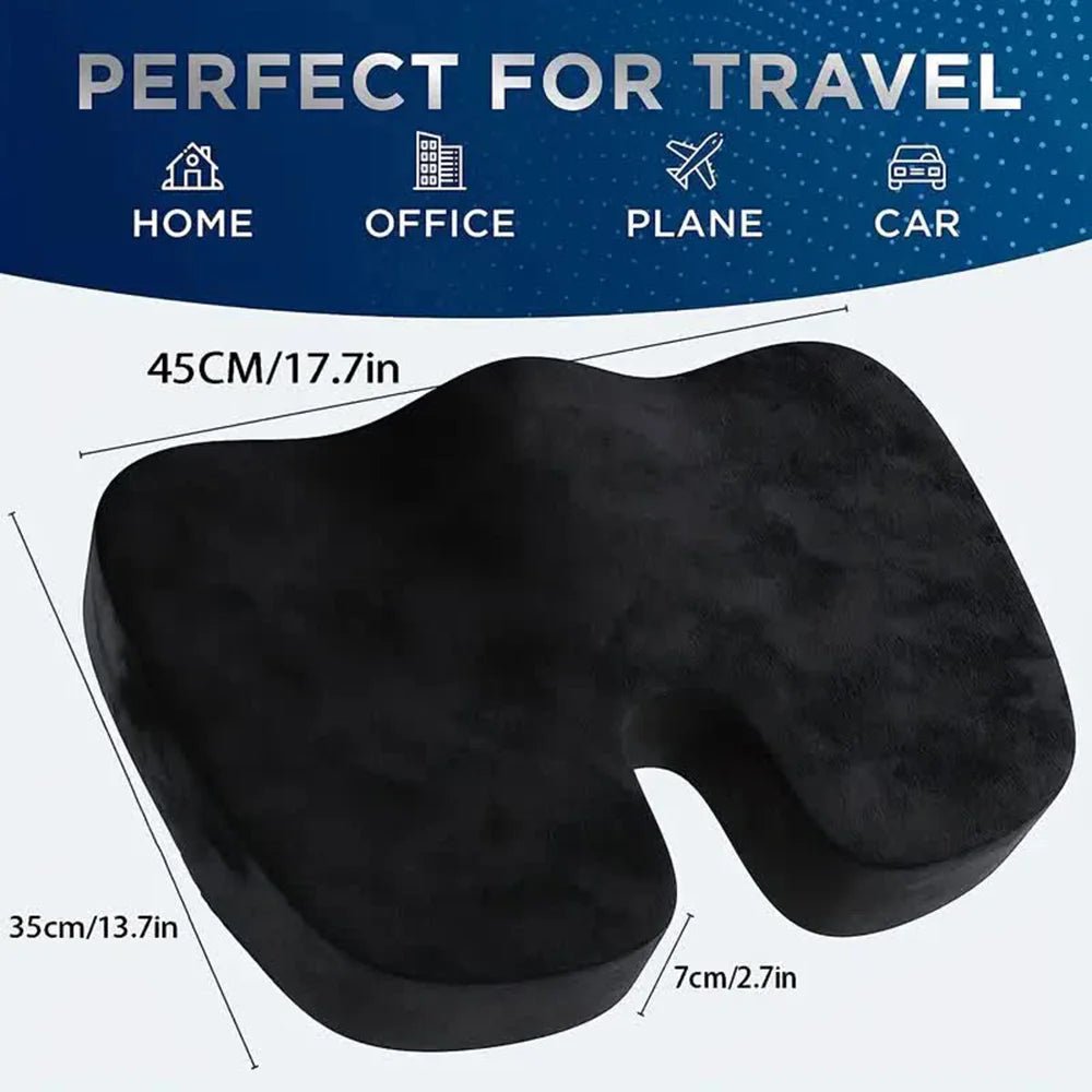Travel Seat Cushion Memory Foam U - Shaped Pillow for Chair Cushion Pad Car Office Hip Support Massage Orthopedic Pillow - FitInForge