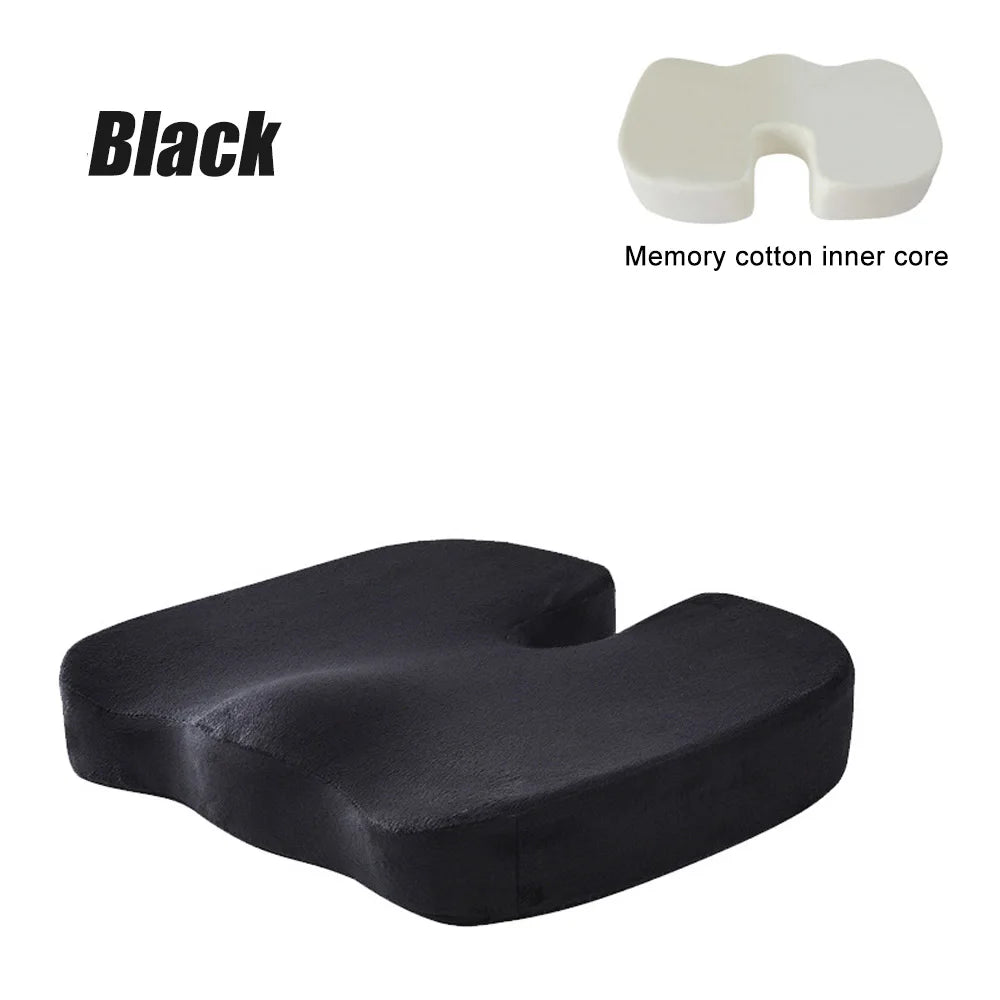 Travel Seat Cushion Memory Foam U - Shaped Pillow for Chair Cushion Pad Car Office Hip Support Massage Orthopedic Pillow - FitInForge