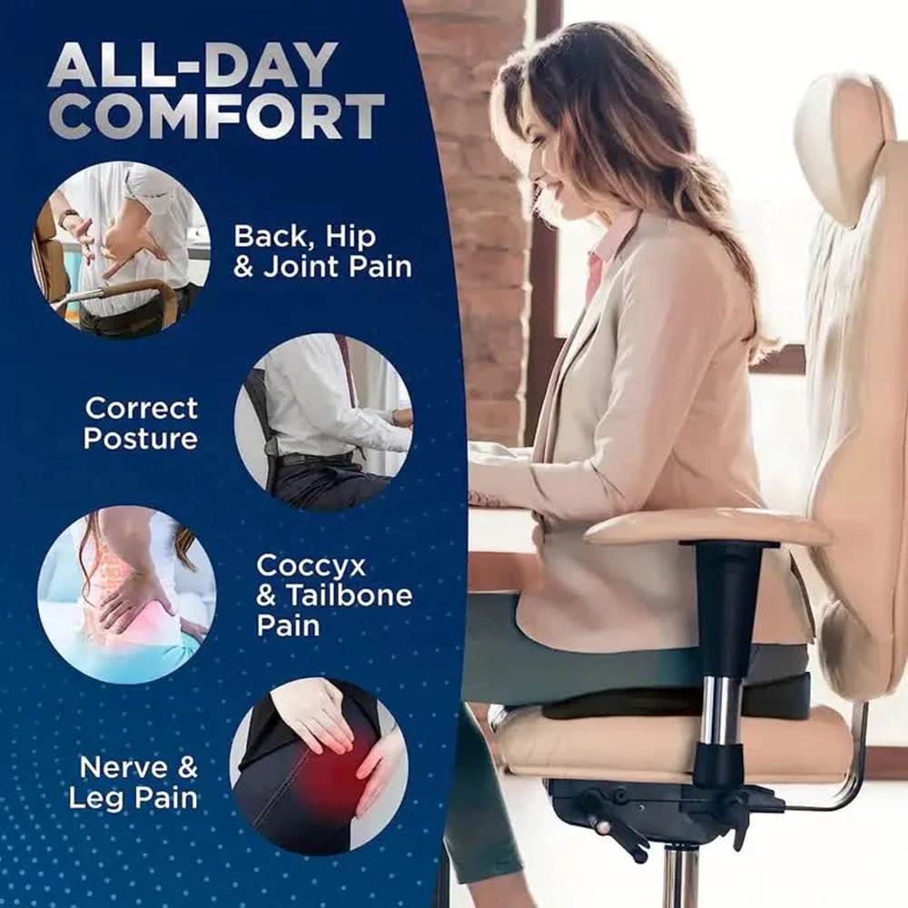 Travel Seat Cushion Memory Foam U - Shaped Pillow for Chair Cushion Pad Car Office Hip Support Massage Orthopedic Pillow - FitInForge