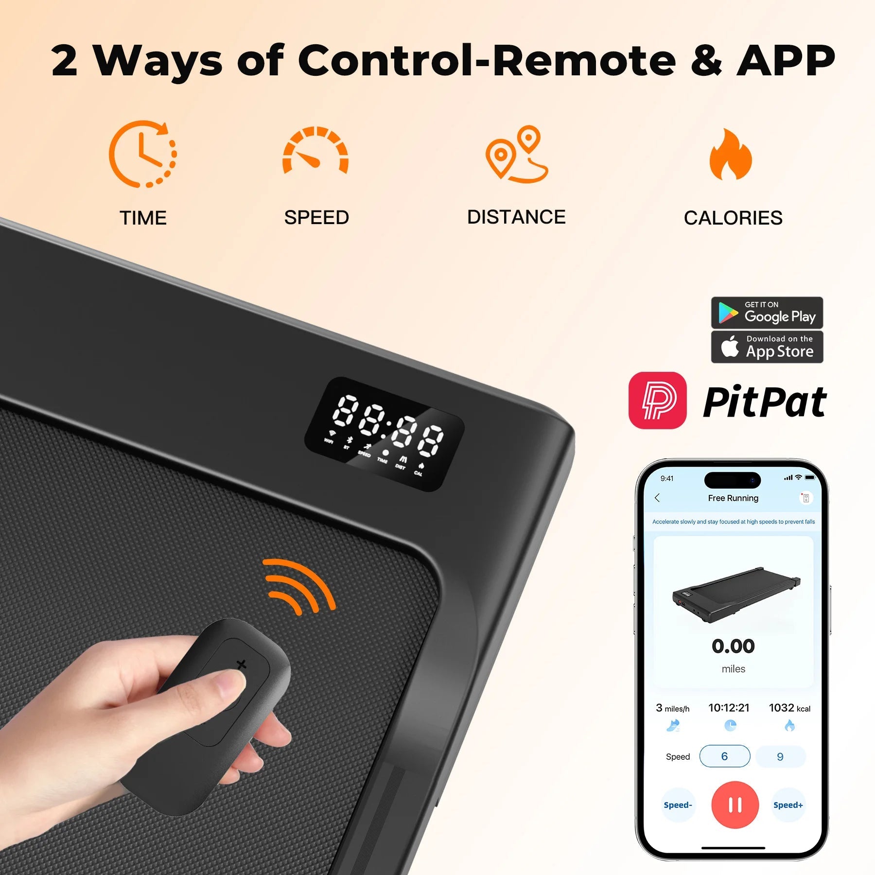 Walking Pad Under Desk Treadmill 2 in 1 Portable Treadmill with Remote Control LED Display 2.5HP Walkingpad for Home&Office - FitInForge