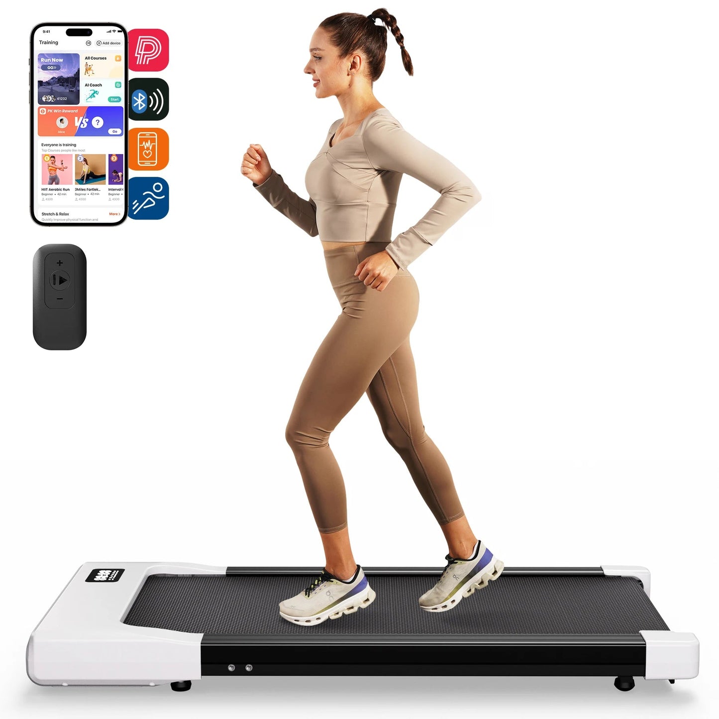 Walking Pad Under Desk Treadmill 2 in 1 Portable Treadmill with Remote Control LED Display 2.5HP Walkingpad for Home&Office - FitInForge