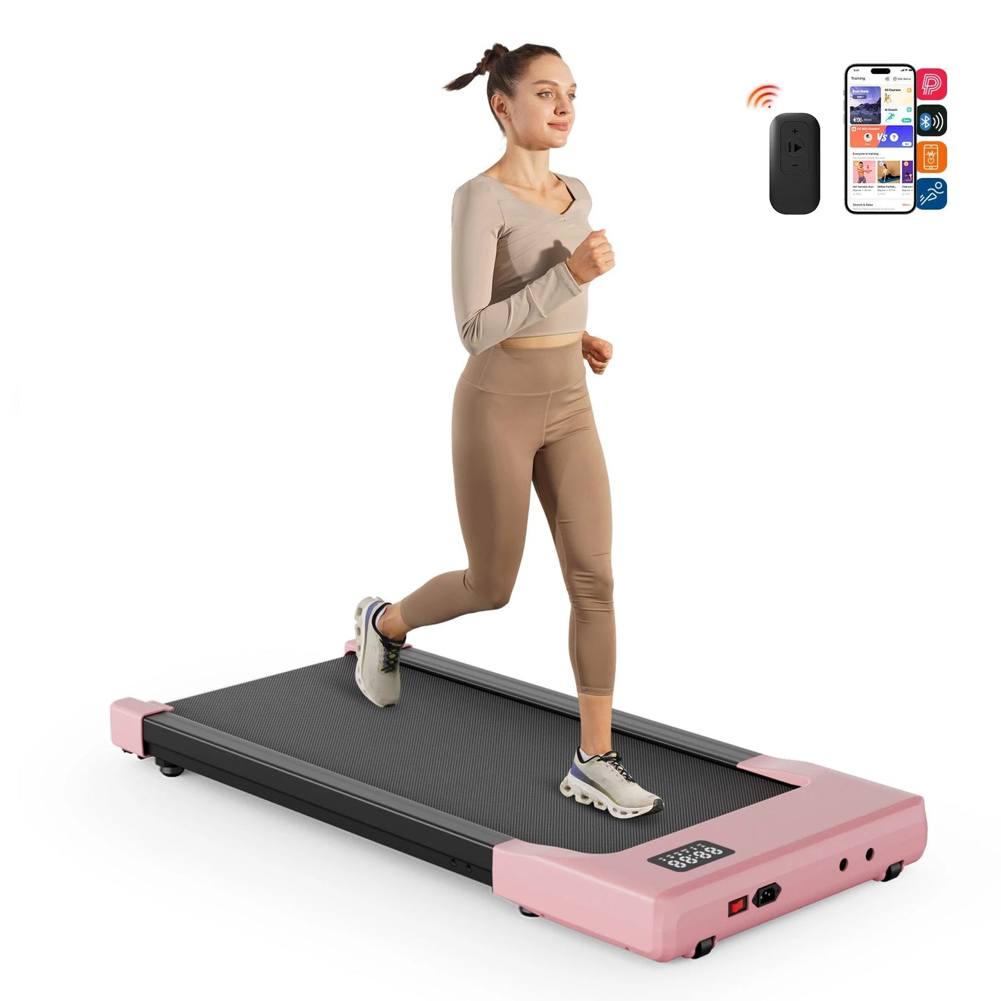 Walking Pad Under Desk Treadmill 2 in 1 Portable Treadmill with Remote Control LED Display 2.5HP Walkingpad for Home&Office - FitInForge