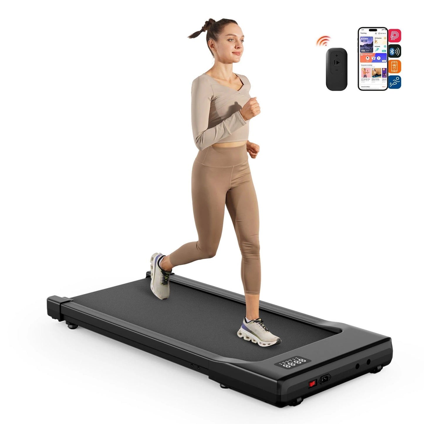 Walking Pad Under Desk Treadmill 2 in 1 Portable Treadmill with Remote Control LED Display 2.5HP Walkingpad for Home&Office - FitInForge