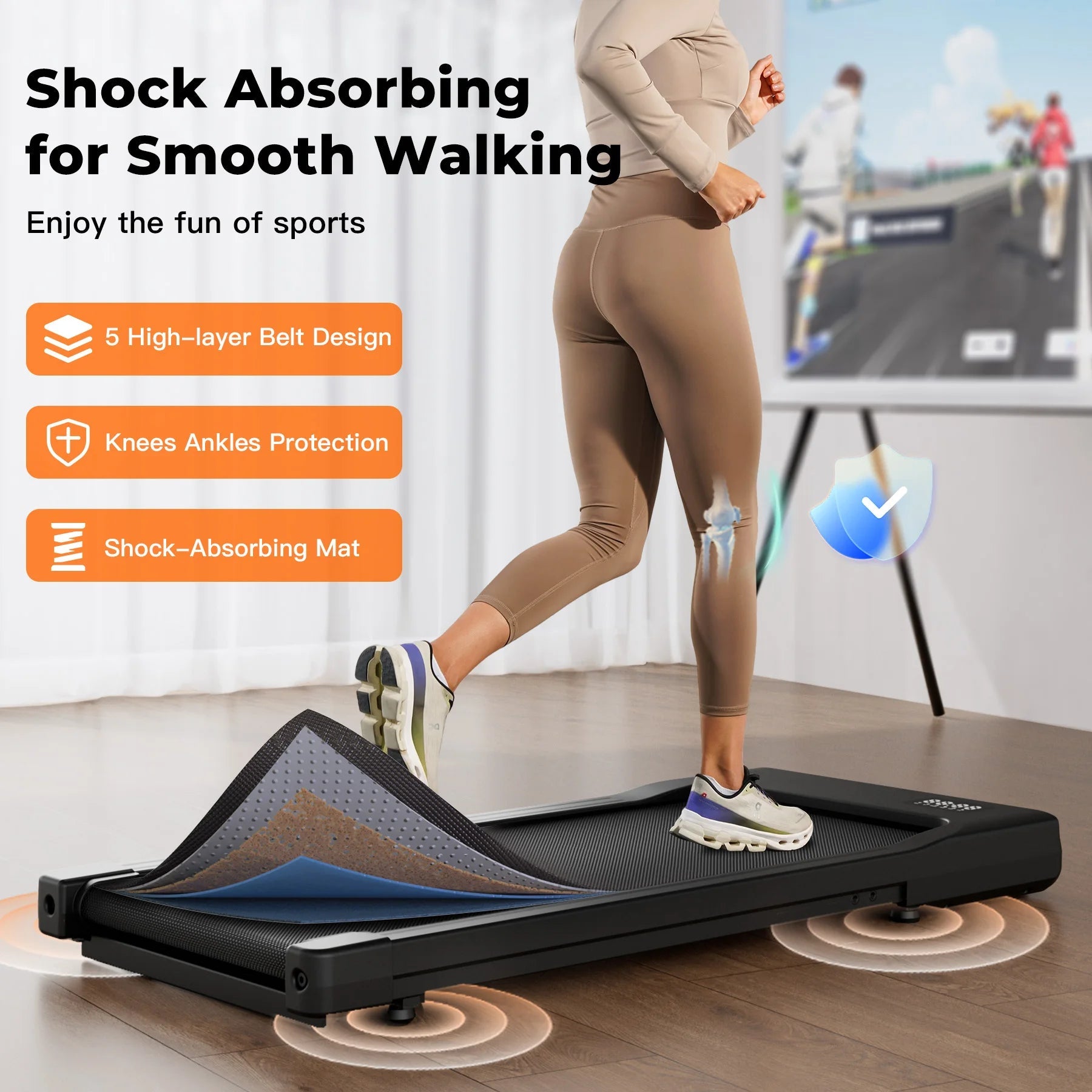 Walking Pad Under Desk Treadmill 2 in 1 Portable Treadmill with Remote Control LED Display 2.5HP Walkingpad for Home&Office - FitInForge