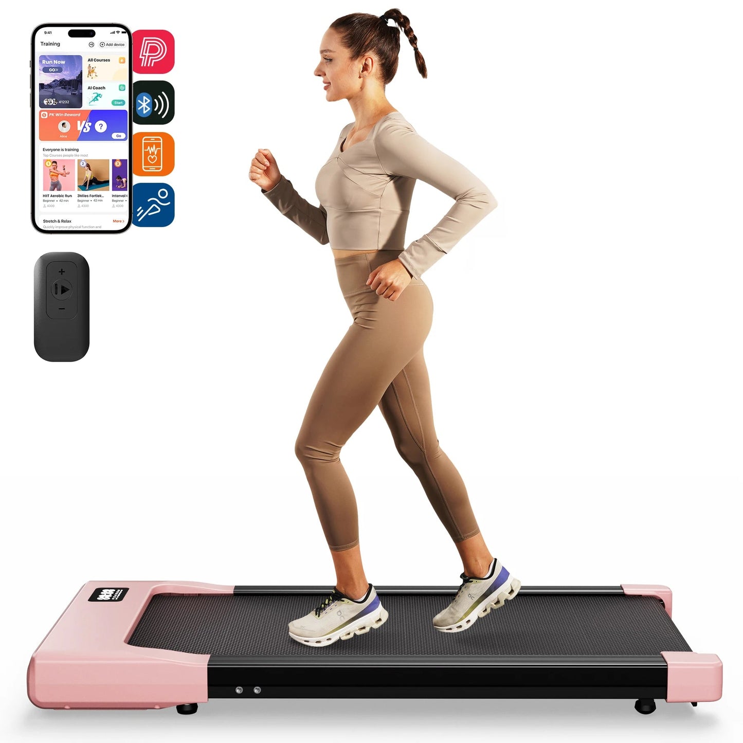 Walking Pad Under Desk Treadmill 2 in 1 Portable Treadmill with Remote Control LED Display 2.5HP Walkingpad for Home&Office - FitInForge