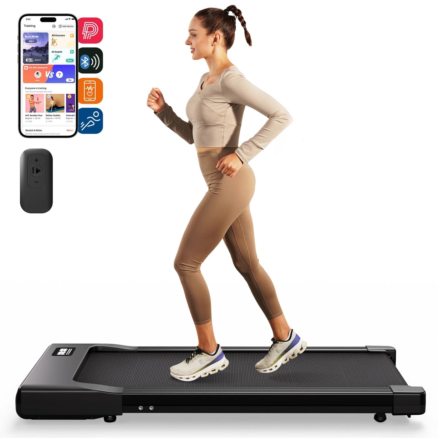 Walking Pad Under Desk Treadmill 2 in 1 Portable Treadmill with Remote Control LED Display 2.5HP Walkingpad for Home&Office - FitInForge