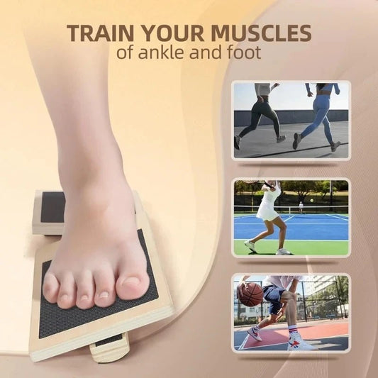 Wooden Foot Trainer Single Foot Balance Board For Ballet Pilates Balance Training Ankle Strengthener Exerciser Plantar Fasciitis - FitInForge