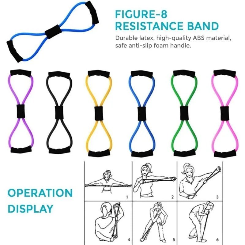 Yoga Sets for Women Pilates at Home Equipment Pilates Magic Ring Booty Bands for Working Out Glutes Yoga Ball 25cm Figure 8 Resi - FitInForge
